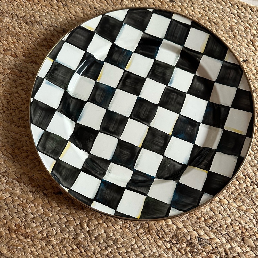 MacKenzie-Childs Black and White Checkered Plate - Picture 5 of 5